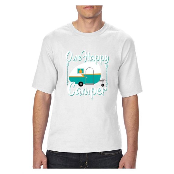 Normal is Boring - Big Men's T-Shirt, up to Tall Size 3XLT - One Happy Camper