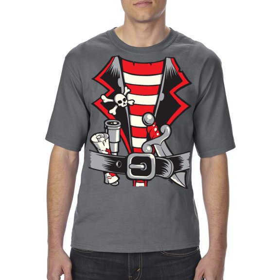 Normal is Boring - Big Men's T-Shirt, up to Tall Size 3XLT - Pirate Costume