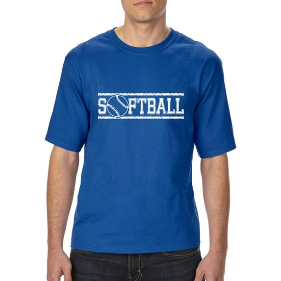 Normal is Boring - Big Men's T-Shirt, up to Tall Size 3XLT - Softball with Ball