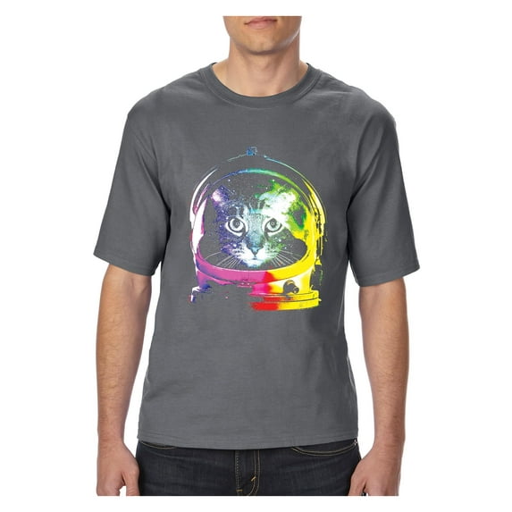 Normal is Boring - Big Men's T-Shirt, up to Tall Size 3XLT - Space Cat