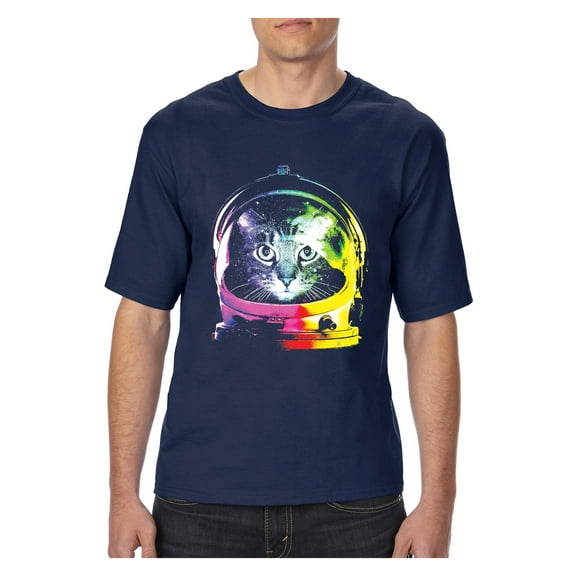 Normal is Boring - Big Men's T-Shirt, up to Tall Size 3XLT - Space Cat