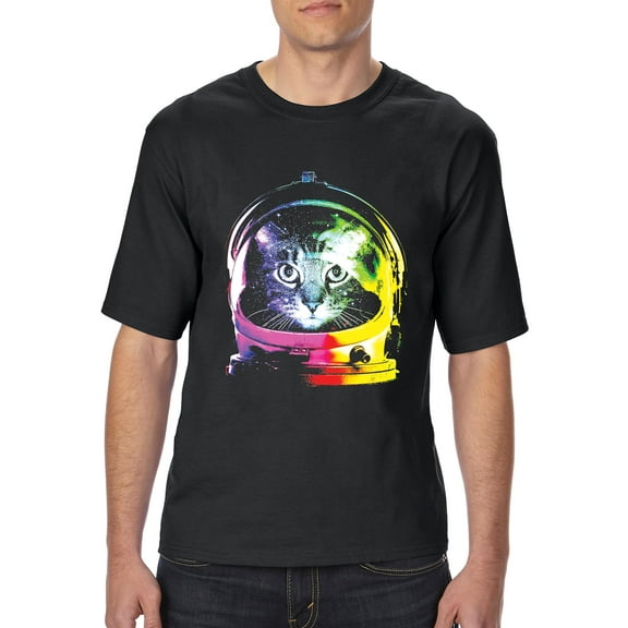 Normal is Boring - Big Men's T-Shirt, up to Tall Size 3XLT - Space Cat