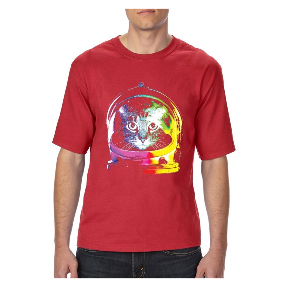 Normal is Boring - Big Men's T-Shirt, up to Tall Size 3XLT - Space Cat
