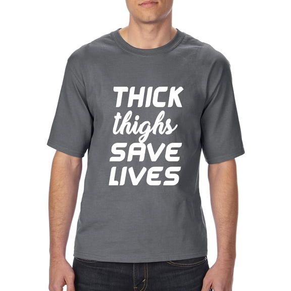 Normal is Boring - Big Men's T-Shirt, up to Tall Size 3XLT - Thick Thighs Save Lives