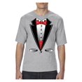 thumbnail image 1 of Normal is Boring - Big Men's T-Shirt, up to Tall Size 3XLT - Tuxedo Prom Costume, 1 of 5