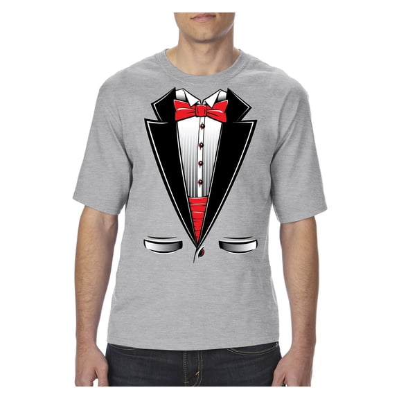 Normal is Boring - Big Men's T-Shirt, up to Tall Size 3XLT - Tuxedo Prom Costume