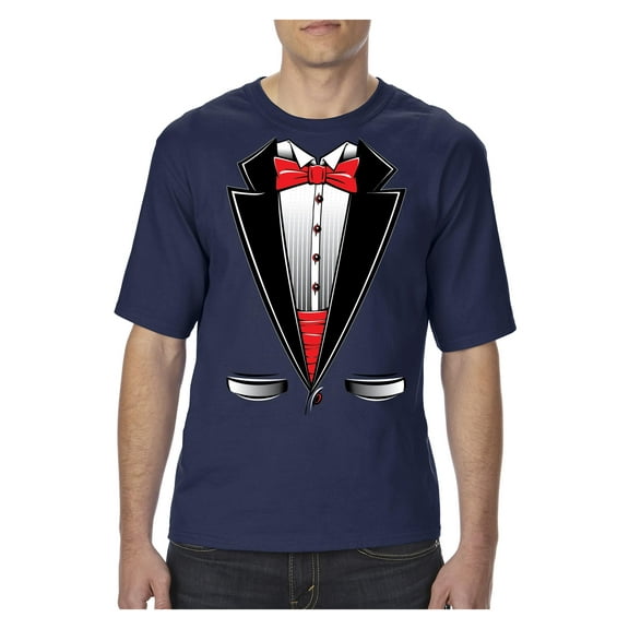 Normal is Boring - Big Men's T-Shirt, up to Tall Size 3XLT - Tuxedo Prom Costume
