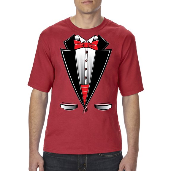 Normal is Boring - Big Men's T-Shirt, up to Tall Size 3XLT - Tuxedo Prom Costume