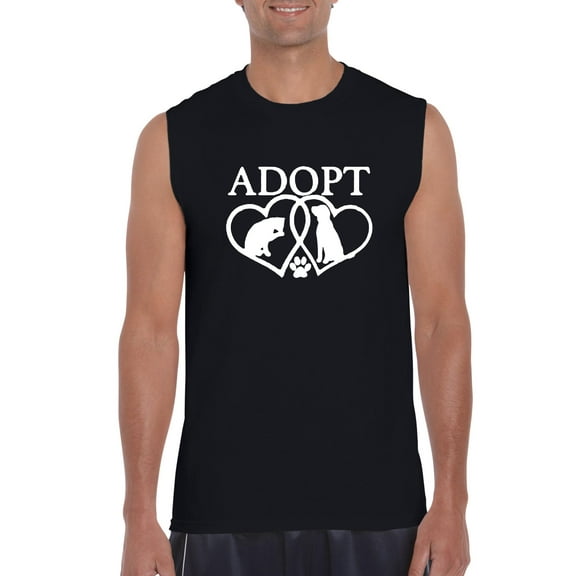 Normal is Boring - Men's Graphic T-Shirt Sleeveless, up to Men Size 3XL - Adopt Animal Rescue