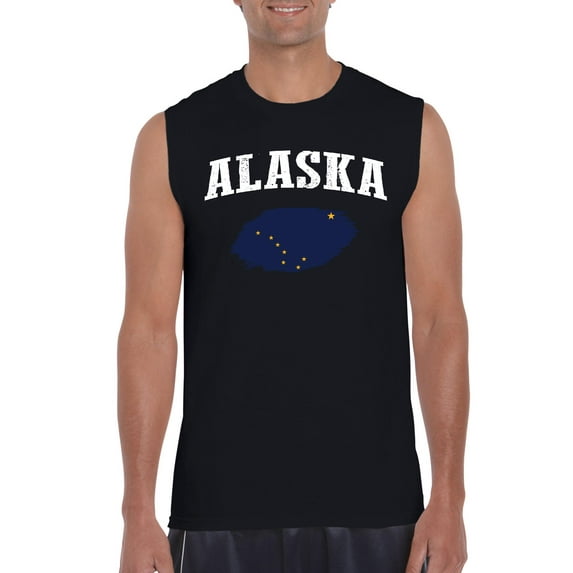 Normal is Boring - Men's Graphic T-Shirt Sleeveless, up to Men Size 3XL - Alaska Flag