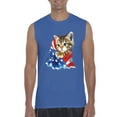thumbnail image 1 of Normal is Boring - Men's Graphic T-Shirt Sleeveless, up to Men Size 3XL - American Flag 4th of July Kitty, 1 of 2