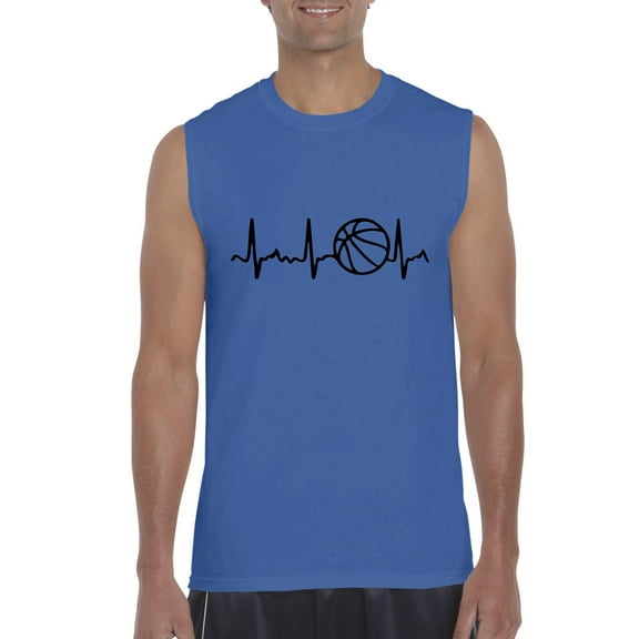 Normal is Boring - Men's Graphic T-Shirt Sleeveless, up to Men Size 3XL - Basketball Heartbeat