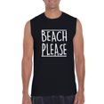 thumbnail image 1 of Normal is Boring - Men's Graphic T-Shirt Sleeveless, up to Men Size 3XL - Beach Please, 1 of 5