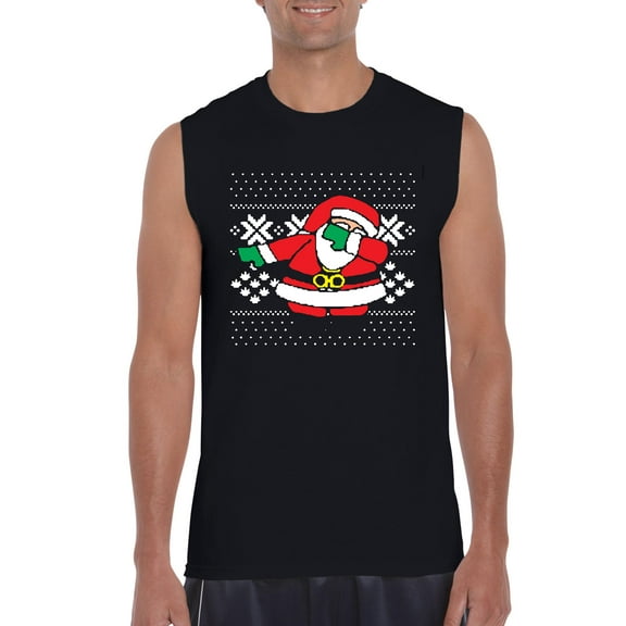 Normal is Boring - Men's Graphic T-Shirt Sleeveless, up to Men Size 3XL - Christmas Dancing Santa