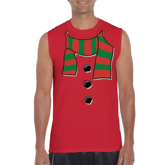 Normal is Boring - Men's Graphic T-Shirt Sleeveless, up to Men Size 3XL - Christmas Snowman Scarf