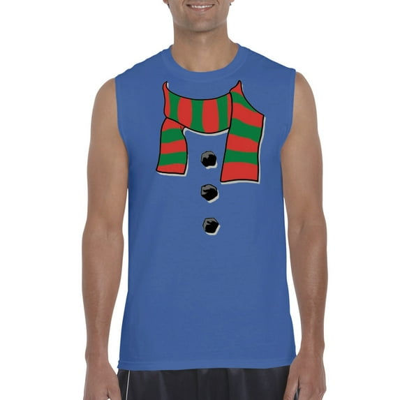 Normal is Boring - Men's Graphic T-Shirt Sleeveless, up to Men Size 3XL - Christmas Snowman Scarf