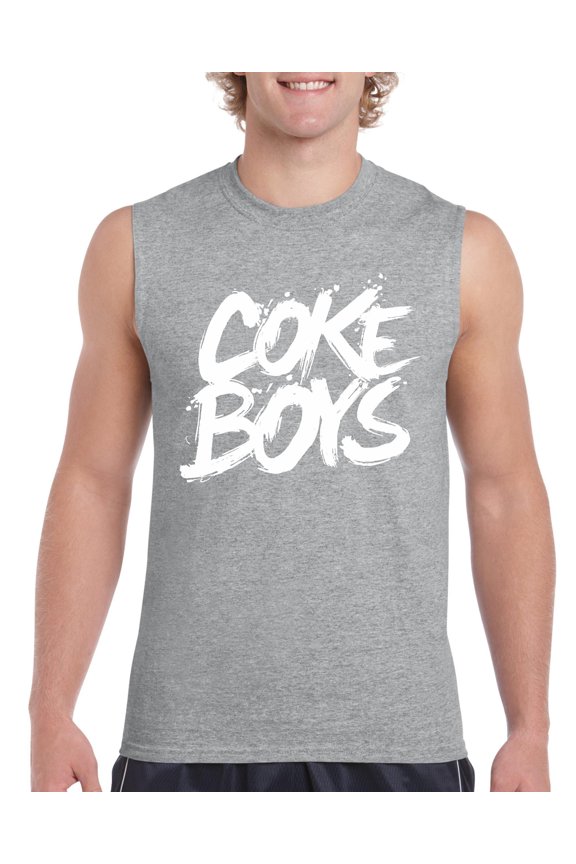 - Men's Graphic T-Shirt Sleeveless, up to Men Size 3XL - Coke Boys