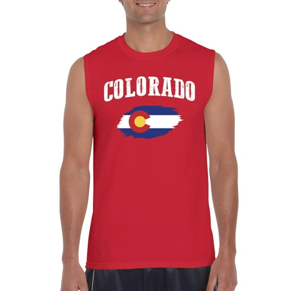 Normal is Boring - Men's Graphic T-Shirt Sleeveless, up to Men Size 3XL - Colorado Flag