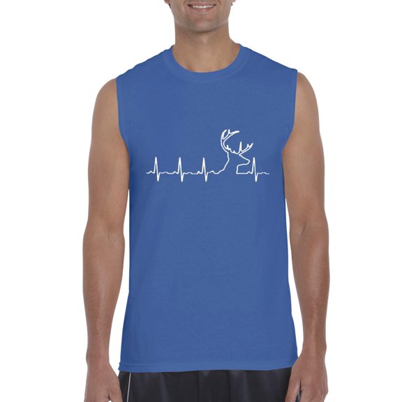Normal is Boring - Men's Graphic T-Shirt Sleeveless, up to Men Size 3XL - Deer Heartbeat