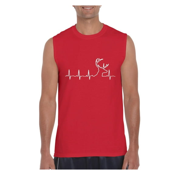 Normal is Boring - Men's Graphic T-Shirt Sleeveless, up to Men Size 3XL - Deer Heartbeat
