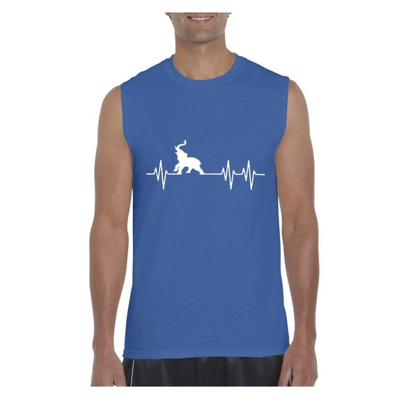 NIB - Men's Graphic T-Shirt Sleeveless - Elephant Heartbeat