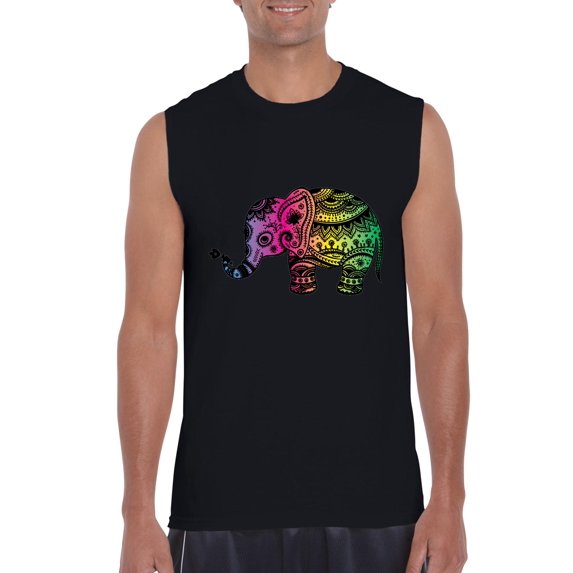 Normal is Boring - Men's Graphic T-Shirt Sleeveless, up to Men Size 3XL - Elephant