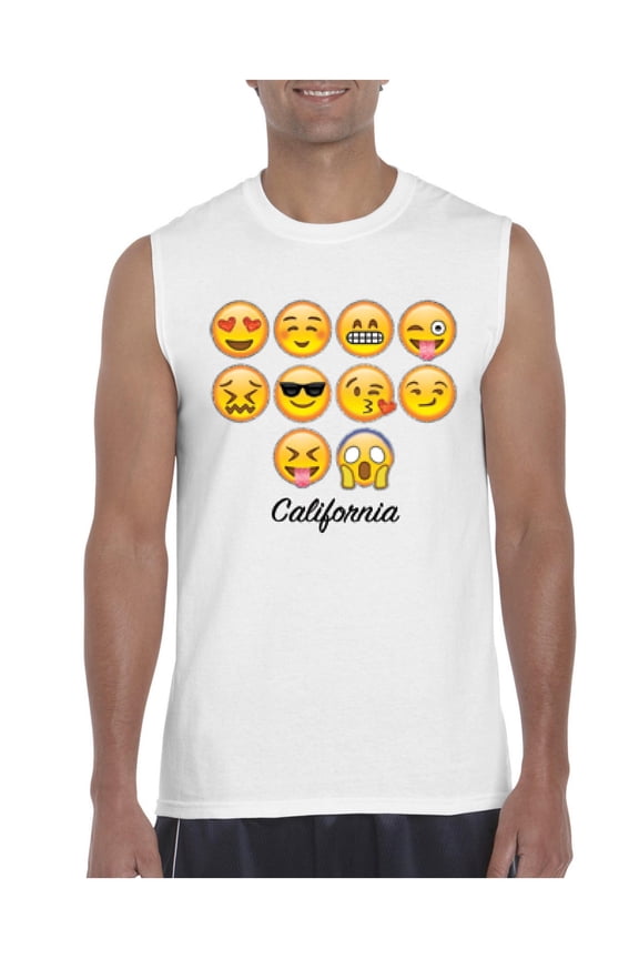 - Men's Graphic T-Shirt Sleeveless, up to Men Size 3XL - Emoji Entourage