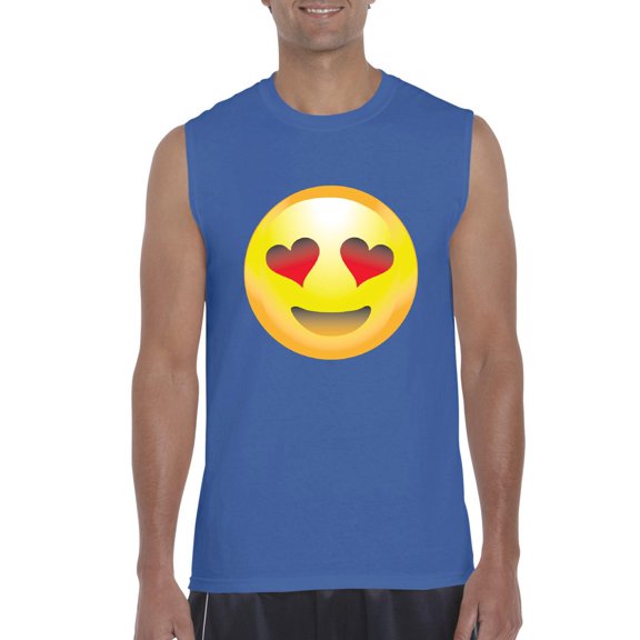 Normal is Boring - Men's Graphic T-Shirt Sleeveless, up to Men Size 3XL - Emoji Heart-Shaped Eyes