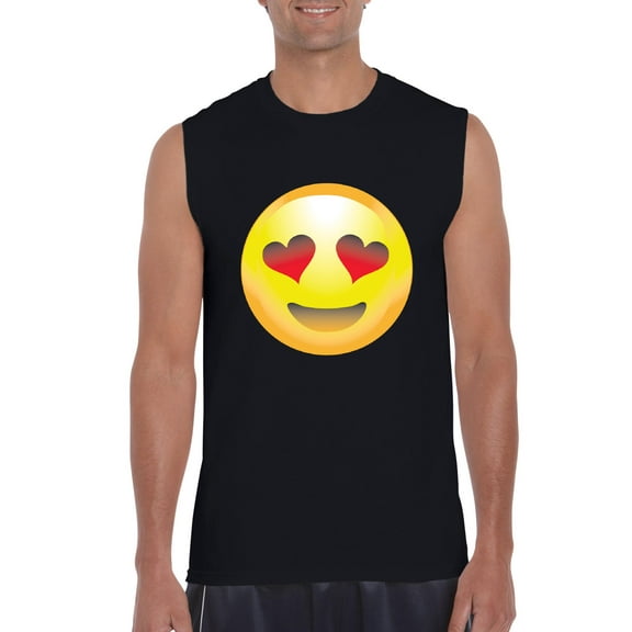 Normal is Boring - Men's Graphic T-Shirt Sleeveless, up to Men Size 3XL - Emoji Heart-Shaped Eyes