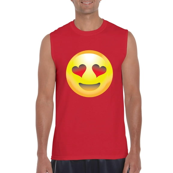 Normal is Boring - Men's Graphic T-Shirt Sleeveless, up to Men Size 3XL - Emoji Heart-Shaped Eyes
