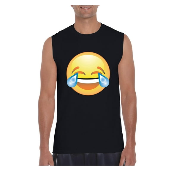 Normal is Boring - Men's Graphic T-Shirt Sleeveless, up to Men Size 3XL - Emoji Laughing Tears