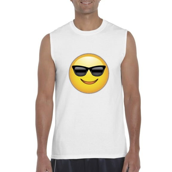 Normal is Boring - Men's Graphic T-Shirt Sleeveless, up to Men Size 3XL - Emoji with Sunglasses