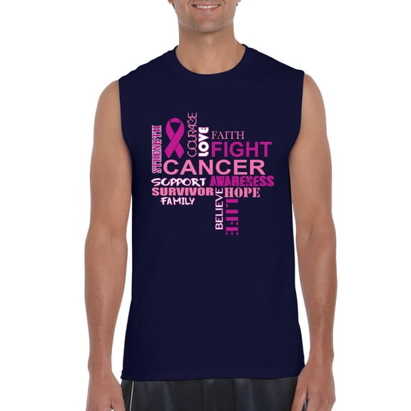 Normal is Boring - Men's Graphic T-Shirt Sleeveless, up to Men Size 3XL - Fight Breast Cancer