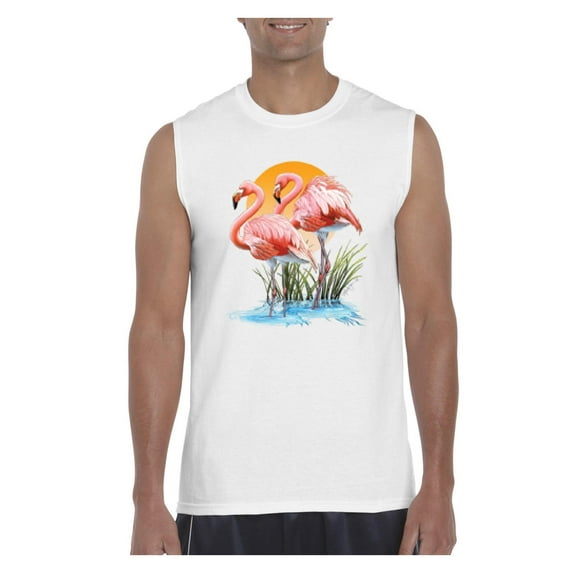 NIB - Men's Graphic T-Shirt Sleeveless - Flamingo
