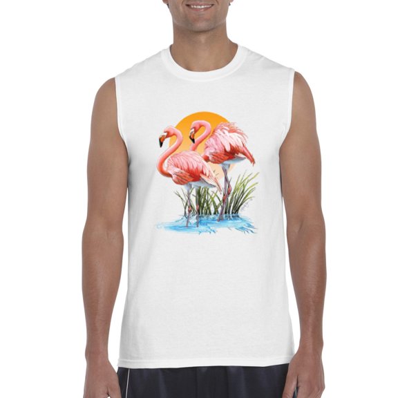 Normal is Boring - Men's Graphic T-Shirt Sleeveless, up to Men Size 3XL - Flamingo