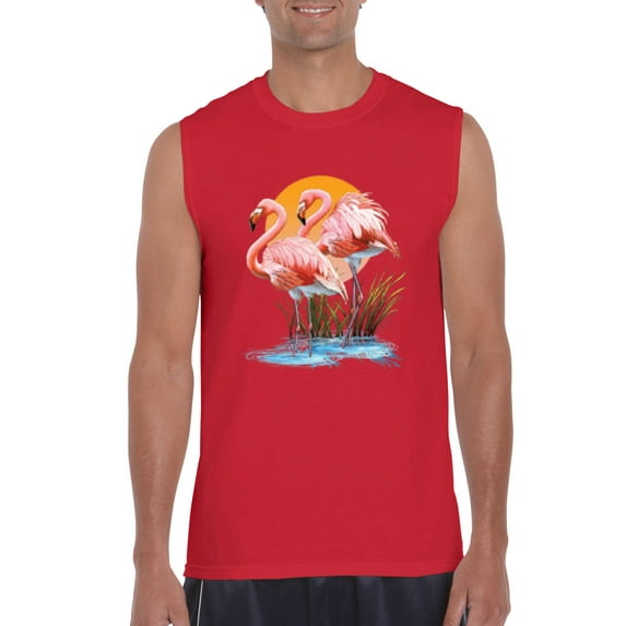 Normal is Boring - Men's Graphic T-Shirt Sleeveless, up to Men Size 3XL - Flamingo