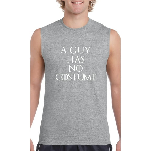 Normal is Boring - Men's Graphic T-Shirt Sleeveless, up to Men Size 3XL - Halloween Costume Guy Has No Costume