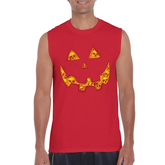 NIB - Men's Graphic T-Shirt Sleeveless - Halloween Costume Pumpkin Face