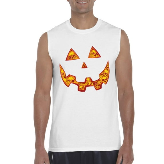 Normal is Boring - Men's Graphic T-Shirt Sleeveless, up to Men Size 3XL - Halloween Costume Pumpkin Face