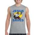 thumbnail image 1 of NIB - Men's Graphic T-Shirt Sleeveless - Jesus Saves Hockey Goalie, 1 of 5