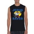thumbnail image 1 of Normal is Boring - Men's Graphic T-Shirt Sleeveless, up to Men Size 3XL - Jesus Saves Hockey Goalie, 1 of 5