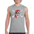 thumbnail image 1 of Normal is Boring - Men's Graphic T-Shirt Sleeveless, up to Men Size 3XL - Jolly Roger Skull & Crossbones, 1 of 2