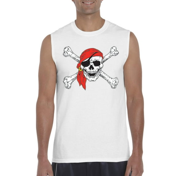 Artix - Men's Graphic T-Shirt Sleeveless - Jolly Roger Skull & Crossbones