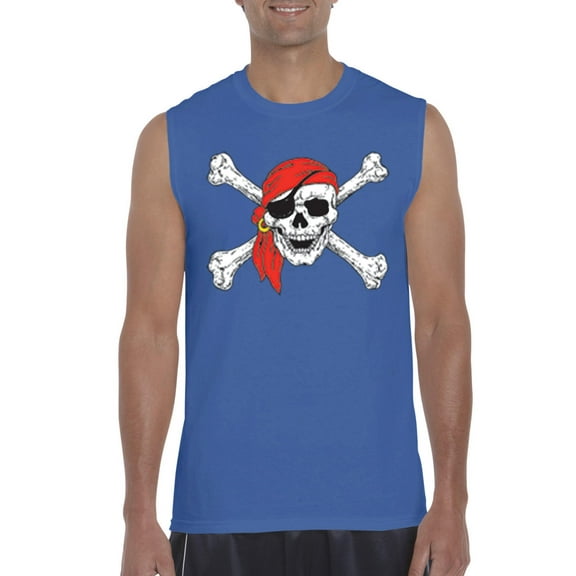 Normal is Boring - Men's Graphic T-Shirt Sleeveless, up to Men Size 3XL - Jolly Roger Skull & Crossbones