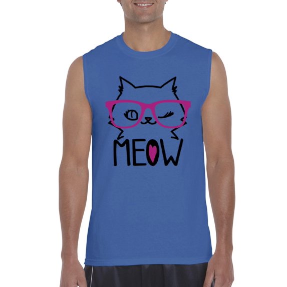 Normal is Boring - Men's Graphic T-Shirt Sleeveless, up to Men Size 3XL - Meow Cute Cat Kitty