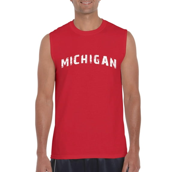 NIB - Men's Graphic T-Shirt Sleeveless - Michigan
