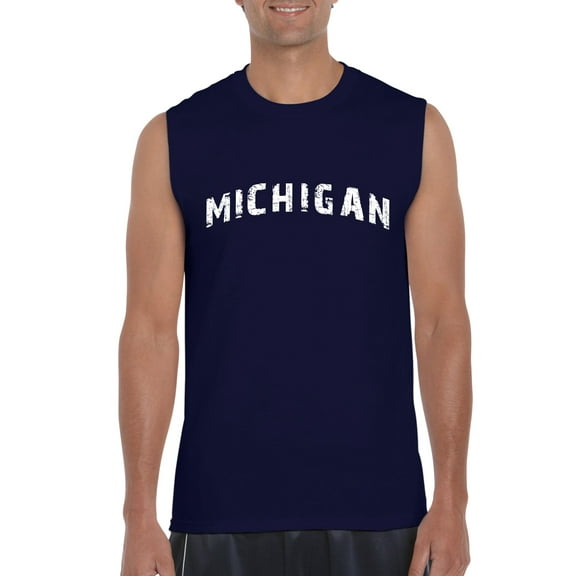 Normal is Boring - Men's Graphic T-Shirt Sleeveless, up to Men Size 3XL - Michigan