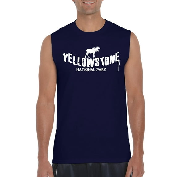 NIB - Men's Graphic T-Shirt Sleeveless - National Park Yellowstone