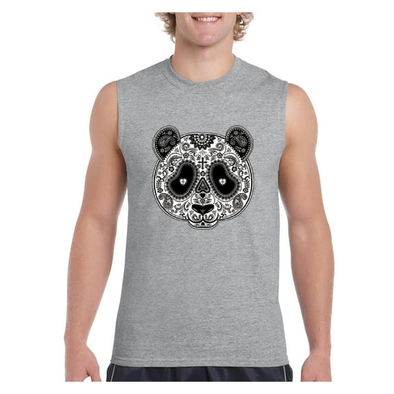 Normal is Boring - Men's Graphic T-Shirt Sleeveless, up to Men Size 3XL - Panda