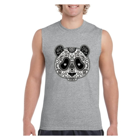 Normal is Boring - Men's Graphic T-Shirt Sleeveless, up to Men Size 3XL - Panda